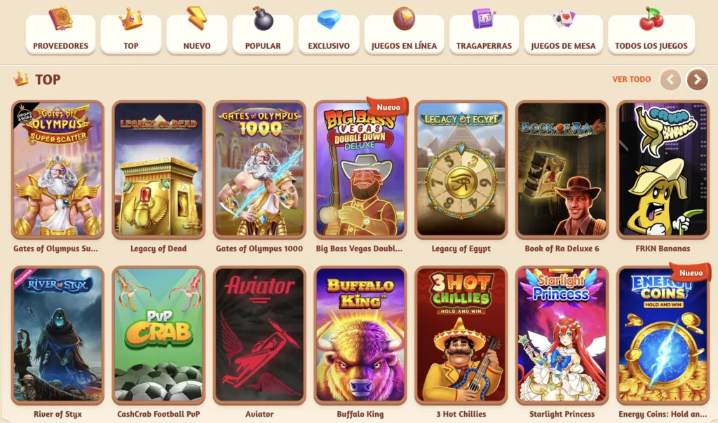 Juegos en BillyBets Casino