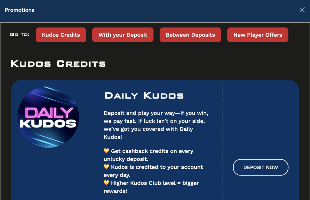 Bonos de Kudos Casino